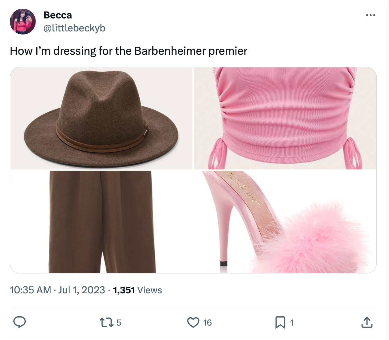 Figure 4: Screenshot of a tweet posted by Becca (@littlebeckyb).